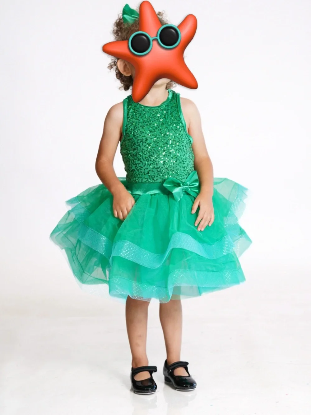 Green Sequin Tulle Dress - Kids Costume
